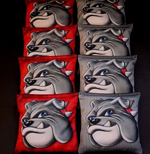BackYardGamesUSA Red & Gray English Bulldog 8 Regulation Cornhole Bean Bags B206