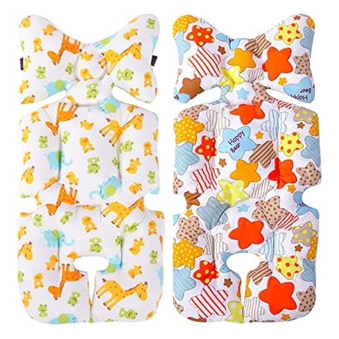 Kinderwagen Sitzauflage TAIZER 2PCS Kinderwagen Einlage Baby Sitzauflage Buggy Kinderwagen Sitzauflage Kinderwagen Einlage Babyschale Sitzauflage Universale Kinderwagen Kissen Baby Kopf Stützkissen Cover