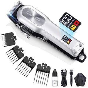 COMZIO Electric Hair Clippers for Men, Cordless High-Performance Professional Barber Hair Cutting Kit,Rechargeable Beard Trimmer, Home Haircut & Grooming Set with Large LED Display