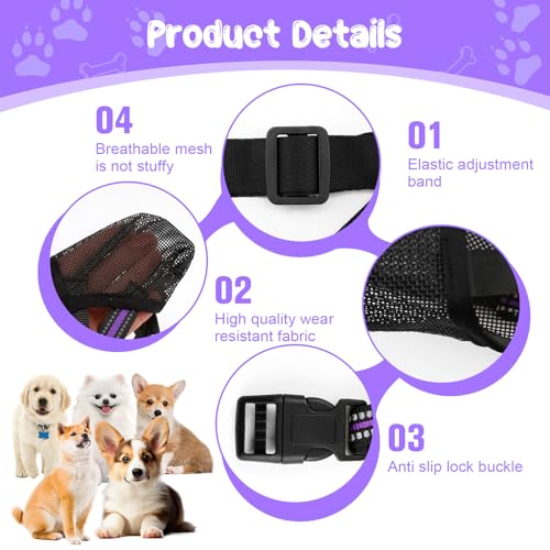Maulkorb für Hunde Weicher Netzmaulkorb Atmungsaktiver Mesh für Kleine Hunde Reflektierende Einstellbare Hundemaulkorb zum Verhindern Fressen Lecken Bellen Ermöglicht Hecheln und Trinken (S Schwarz)