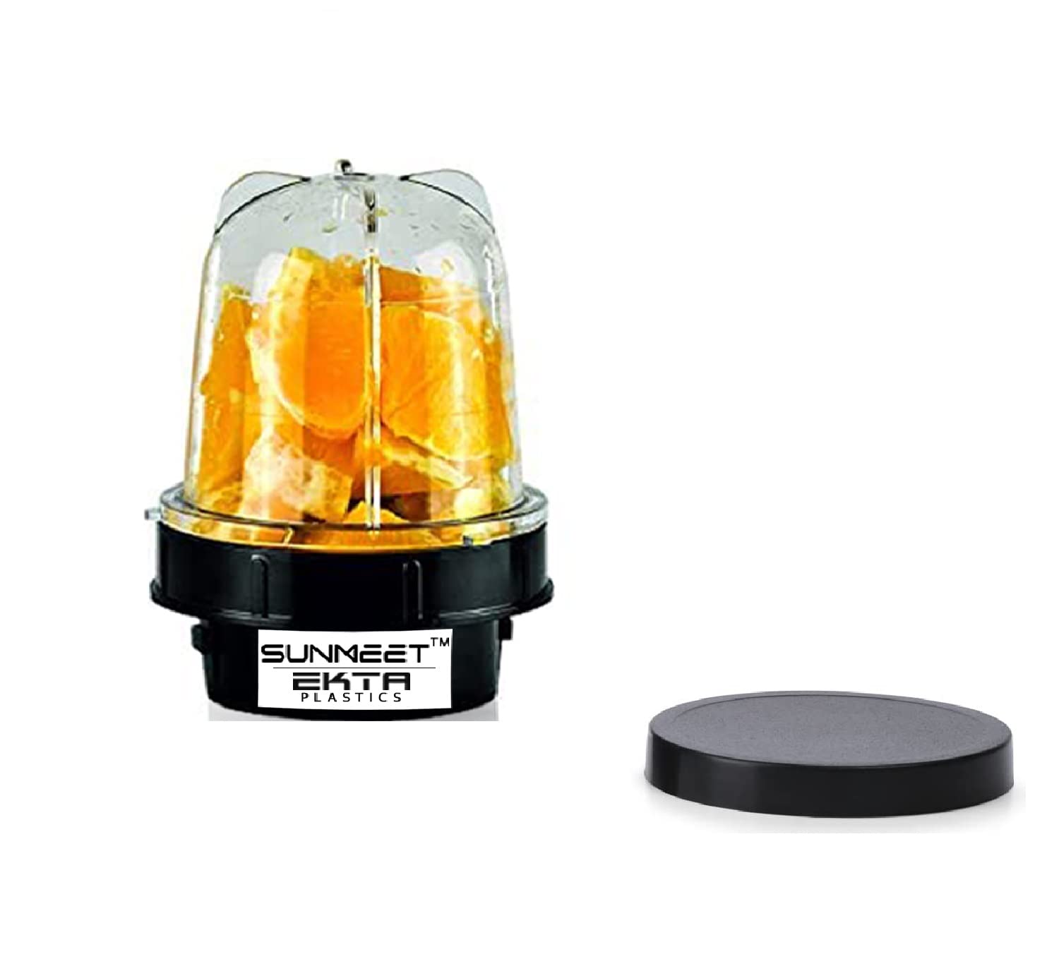 Bullet Jar for Mixer Grinder Small Set of 1 (350 ML) ABS Transparent Plastic Mixer Juicer Jar, Black-picture-24