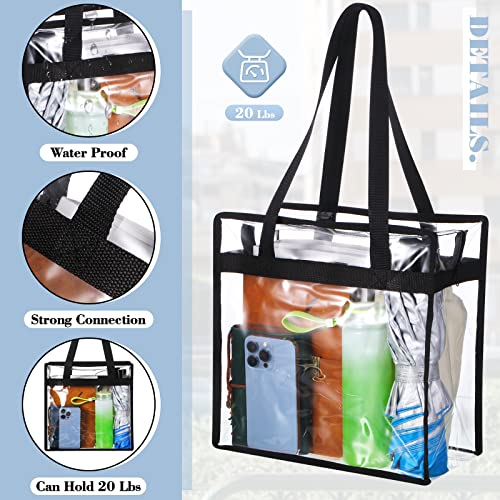 Hillban Clear Tote Bag Stadium 12 x 12 x 6 Inches Transparent Tote Bag with Zipper See Through Handbag for Stadium Travel Gym3