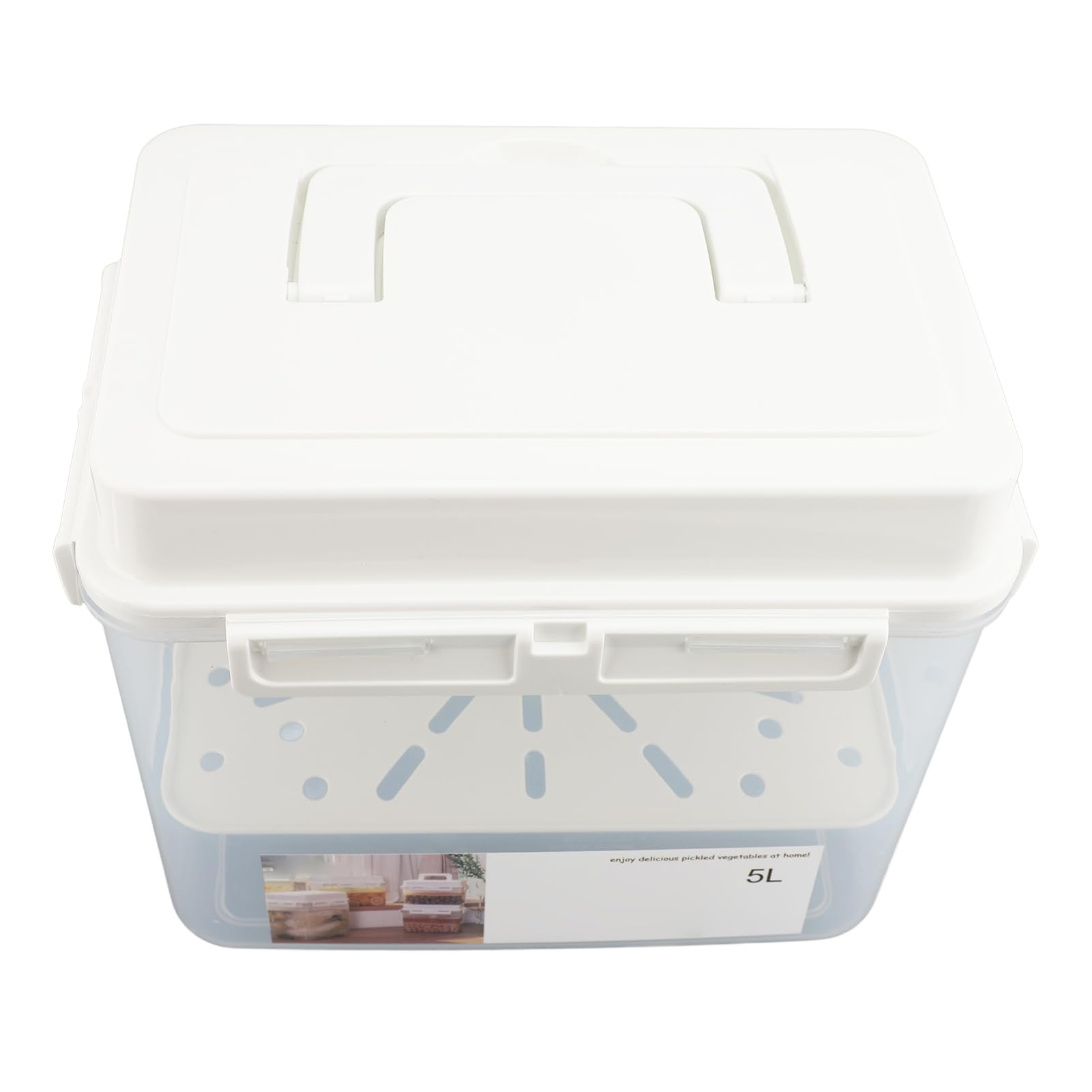 Contenedor de Almacenamiento de Fermentación de 5 Litros Contenedores de Kimchi, Fermentación de Chucrut y Contenedor de Almacenamiento con Tapa Sellada, Contenedor de