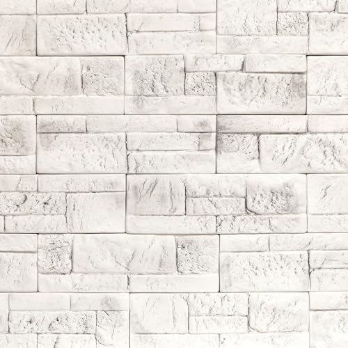 STEGU Savona, Panneaux Mural Décoratif Pierre, Parement Mural 3D Pierre, Plaquette de Parement Plâtre, Imitation Pierre Naturelle, 0,44 m² 15 Pieces, 30x9,8...