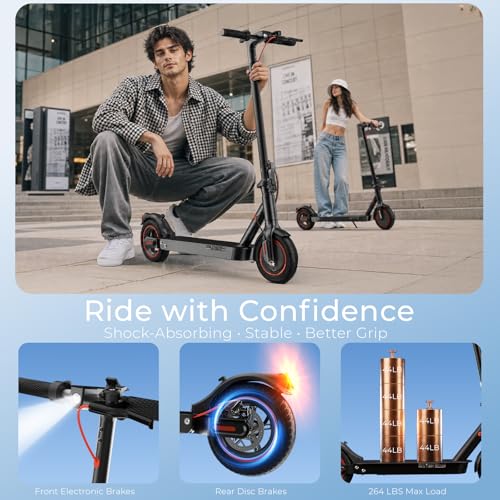 Image of Electric Scooters - Electric Scooter for Adults, 500W /1500W Motor, 18 /21 /25 Max MPH, 21 /28 Miles Range, APP Control, Cruise Control, Lightweight Foldable E-Scooter