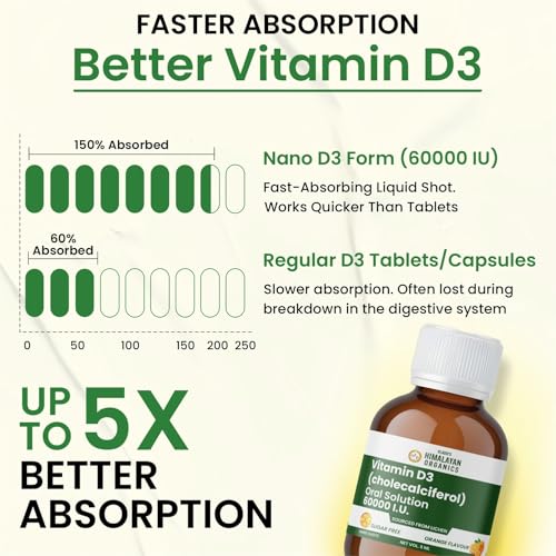 Image of Vlado's Himalayan Organics Vitamin B12 1500mcg + Vitamin D3 60000 IU Shots Combo | Methylcobalamin & Cholecalciferol | Supports Energy, Bone, Muscle, Nerve & Immune Health | 90 Veg Tablets + Pack of 8