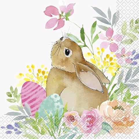 Unique 24812 Watercolour Pastel Easter Napkins Cover