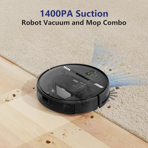 Image of Robot Vacuum Cleaner, Smart Robotic Vacuum Wi-Fi Connected, App Control, Compatible with Alexa and Google Assistant, Automatic Self-Charging Robot Vacuum Perfect for Pet Hair, Carpets and Hard Floors