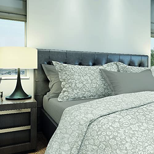 Homemania Arabesque Bedding - Double - with Fitted, Sheet, Pillowcase, Beige, Grey, Cotton, 240 x 280 cm, Beige / Grey