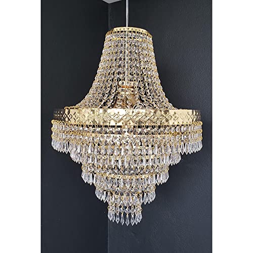 Lustre dourado pendente cristal acrílico 40x140 AC82
