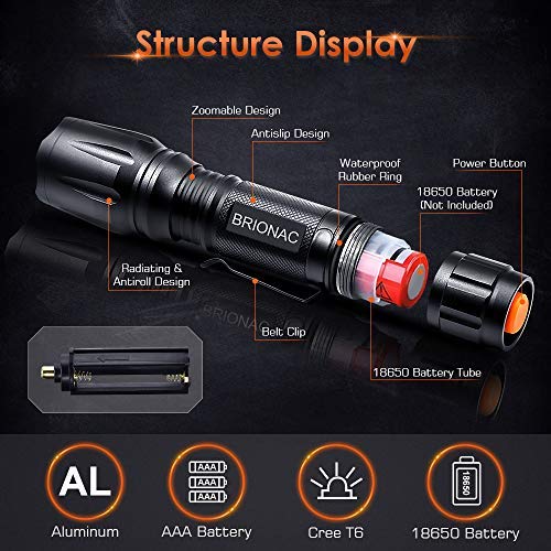 brionac rechargeable led flashlight Flashlight, Waterproof High Lumen Super Bright Pocket-Sized, 5 Modes, for Camping, Biking, Walking, Outdoor or Gift-Giving (pocket clip) : Buy Online at Best Price in KSA ACCESSORIES_SIMPSON Is there an image and designed for a Length:TSR66LF / 6’6