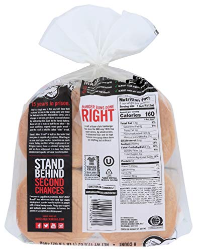 Dave'S Killer Bread 0013764028241 Burger Buns Done Right, Organic White Bread Hamburger Buns thumb #2