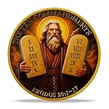 Moses Holding The Ten Commandments Religious Coin - Inspirational Bible Verse Medallion, Faith-Based Gifts for Spiritual Encouragement for Men & Women
