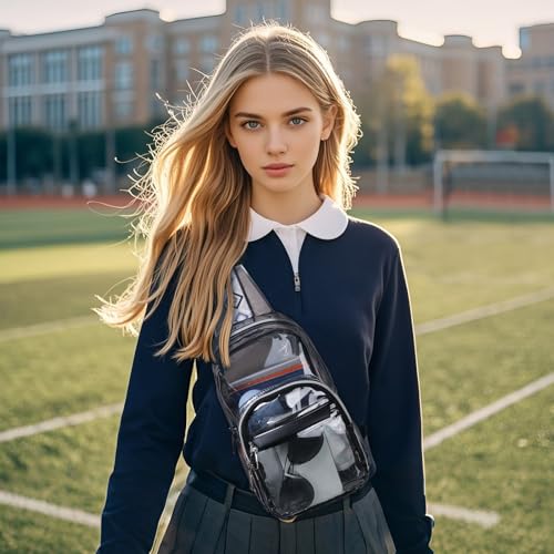 Clear Sling Bag for Women Stadium Approved Transparent Bags Crossbody Casual Chest Shoulder Bag Clear Purse for Concert Sport2