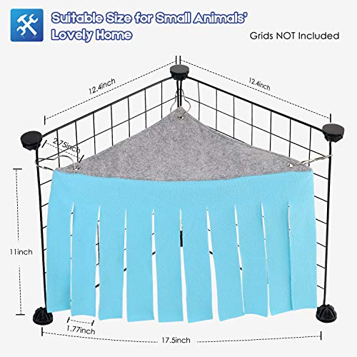 Guinea Pig Hideout, Guinea Pig Accessories, Guinea Pigs Forest Rabbits Hideaway Corner Fleece for Ferrets Chinchillas Rats Gerbils Dwarf Bed Other Small Animals Cage Liner Halloween Christmas Blue