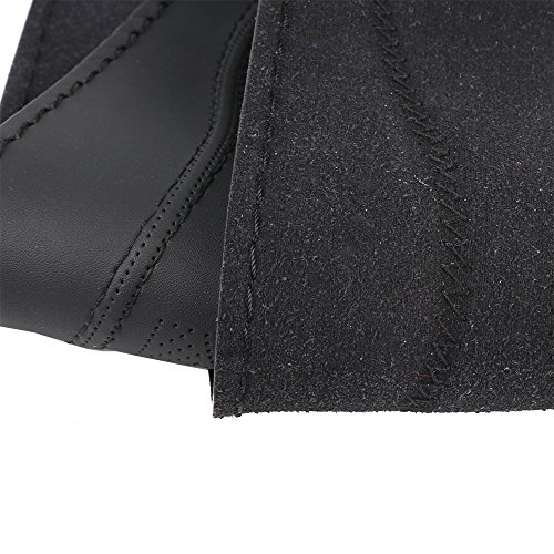 Micro Fiber Leather Car Steering Wheel Cover Stitch On Wrap With Needle & Thread Anti-Slip Auto Steering-Wheel Case Diy 14 Inch For Honda Civic Etc.black #TOP2