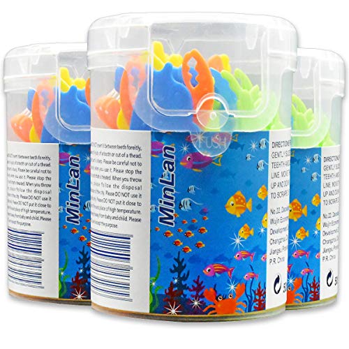 MinLan Kids Dental Floss Without Fluoride, Unflavored Kids Flossers, 50