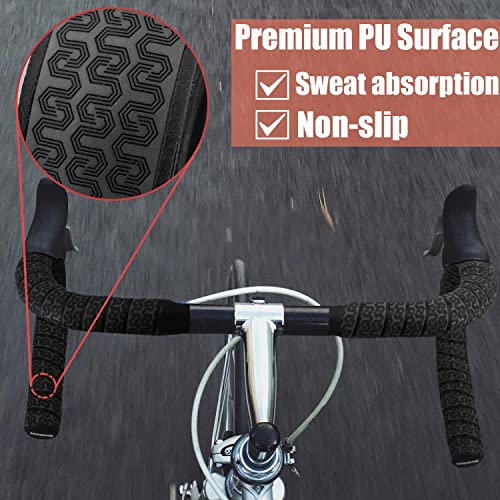 Senston Bike handlebar tape, Anti-slip Shock-Absorbent Cycling Handle Grips with Finish Tape and Handlebar Plugs - Image 2