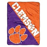 Northwest NCAA Clemson Tigers Unisex-Adult Micro Raschel Throw Blanket, 46' x 60', Halftone