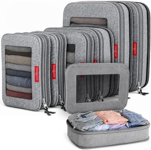 LeanTravel Compression Packing Cubes Luggage Organizers (3) Set