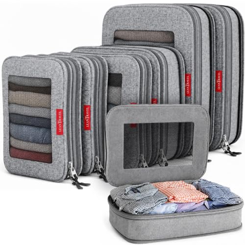 LeanTravel Compression Packing Cubes Luggage Organizers (6) Set...
