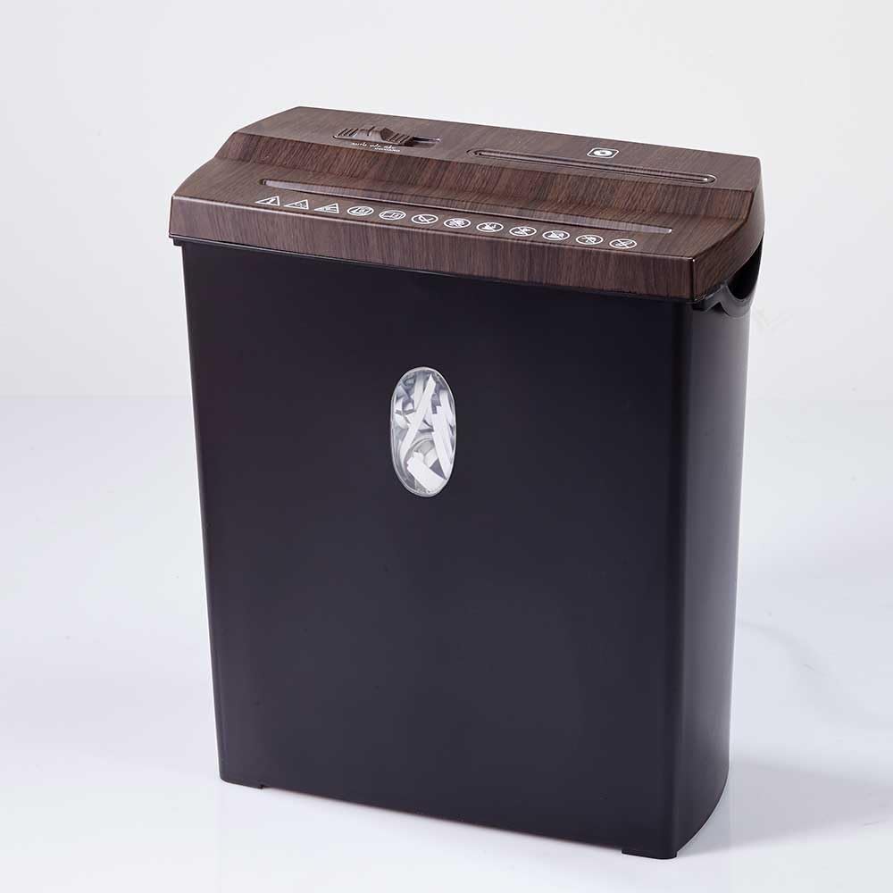EUROtops Multifunktions-Aktenvernichter in Holz-Optik, 11 l Auffangbehälter | Shredder für Papier, Kreditkarten, CDs und DVDs, 230 W, kompakt, Datenschutz für Zuhause und Büro, Papierschredder