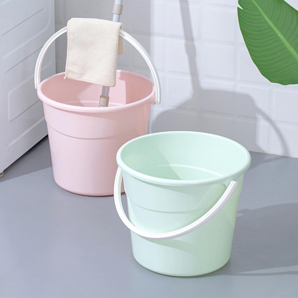 VALICLUD Secchio Grande Plastica e da in Auto con 12,2l Lavaggio Pp Manico Comodo Capacità, Secchio Rotondo Pulizia Domestica