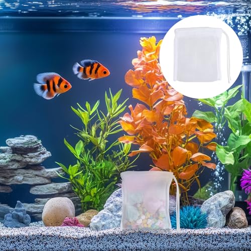 Image of QfwdfcTrenz 10PCS Aquarium Filter Media Bags for Activated Carbon, 4 inch X 3.5 inch Mesh Filter Bags for Aquarium, Carbon Filters Bag for Aquariums, High Flow Aquariums Mesh Media Filters Bag