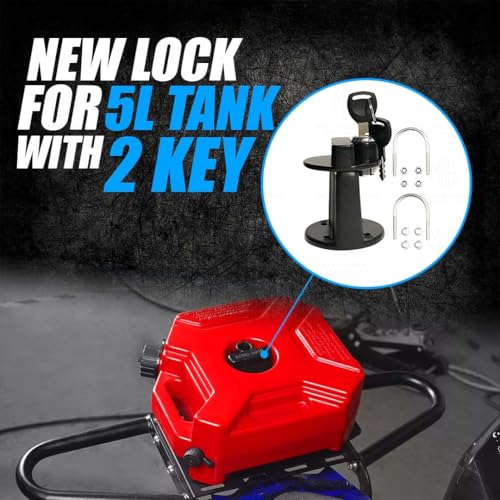 Image of Universal 5 Liter Fuel Jerry Can With Clamp and Cap For Motorcycle | Fuel Container Heavy Duty construction for Petrol /diesel /kerosene Storage (Red)