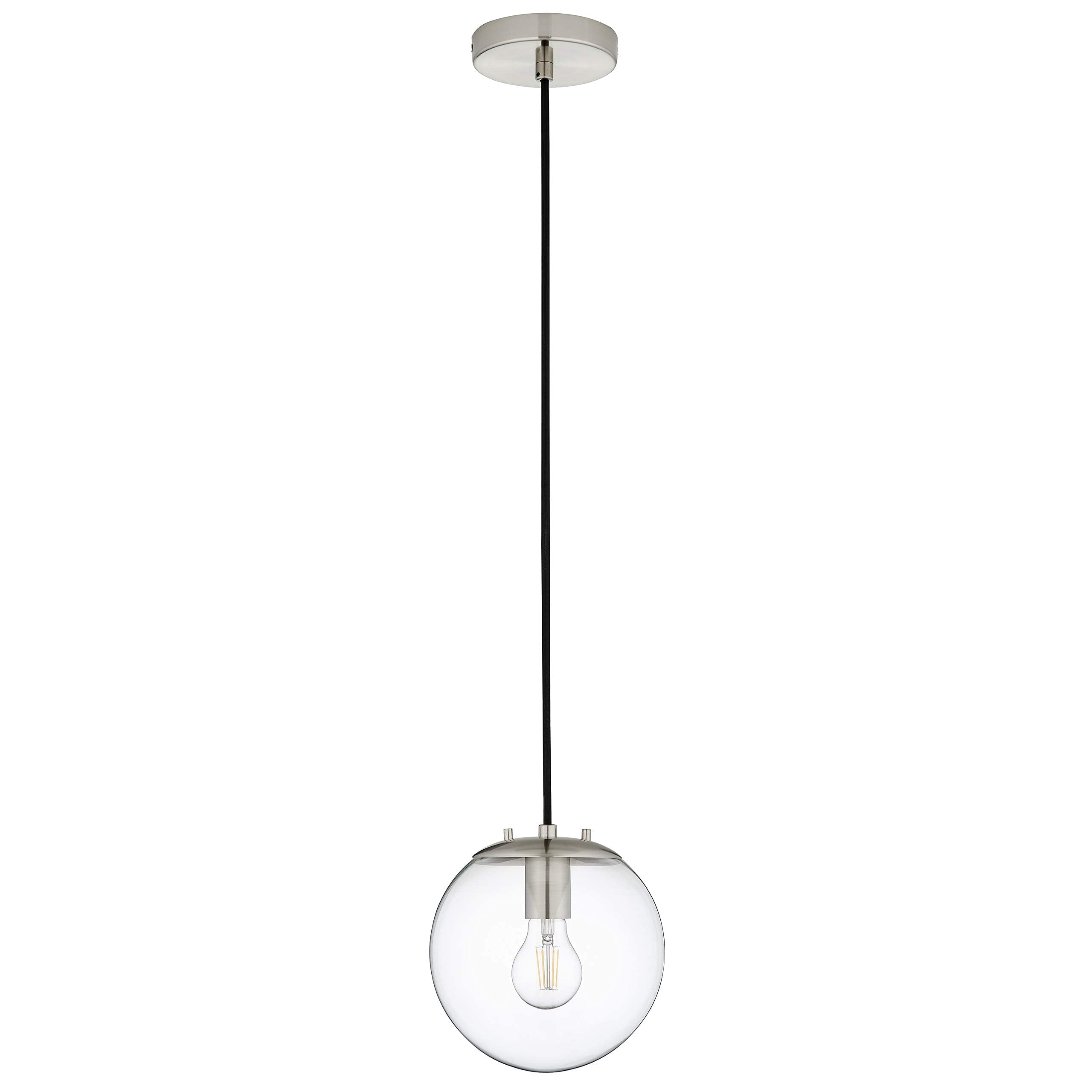 Lampa wisząca Sferra Globe | Nikiel szczotkowany wisiorek oświetlenie na wyspę kuchenną z żarówką LED LL-P201-BN