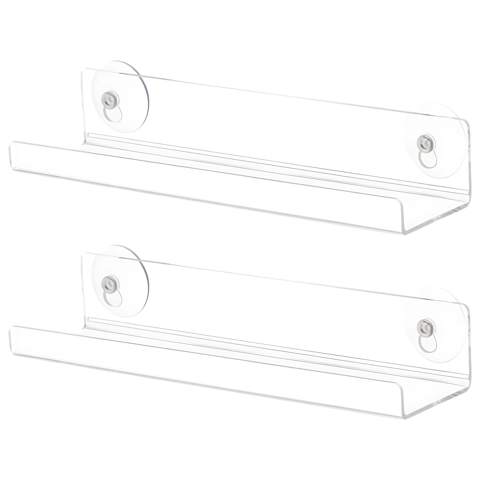 Packool 2 Pcs Acrylic Window Plant Shelves, Clear Window Sill Extender for Plants 12.2 in / 31 cm, Suction Cup Window Plant Shelf for Indoor Plants, Herbs, Succulents