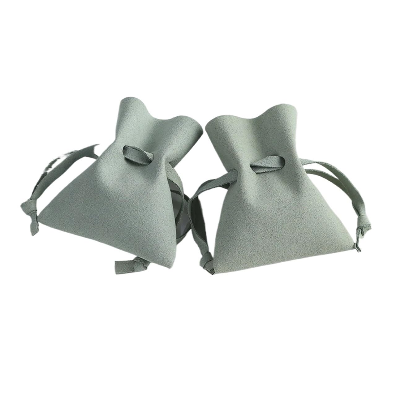 Mlyvax 15pcs Bulk Microfiber Suede Jewelry Packaging Gift Bags Pouches Ring Earrings Wedding Travel Drawstring Organizer(Green)