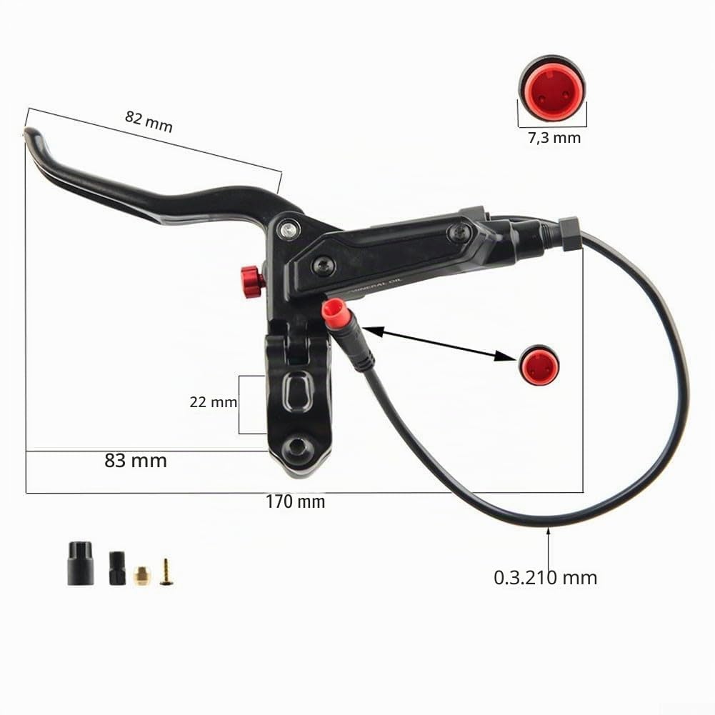 1 paire de leviers de frein hydrauliques pour vélo électrique - 2 broches - 3 broches - Pour moteur Bafang (2 broches)