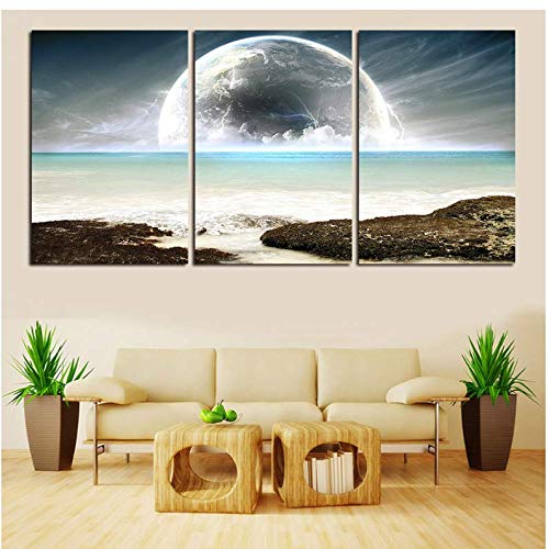 Pintura de pared del mapa mundial en lienzo HD de 50x70cm sin marco para decoración de salón
