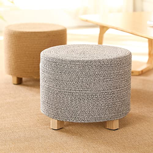 Tabouret de pied rond en fil de coton bonbon pour salon 40x31 - 6