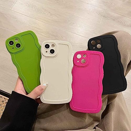 Image of KC Back Cover for Oneplus Nord CE 3 5G - Curly Wave Shape Shockproof Bumper Soft Silicone Case with Camera Protection (Pink)