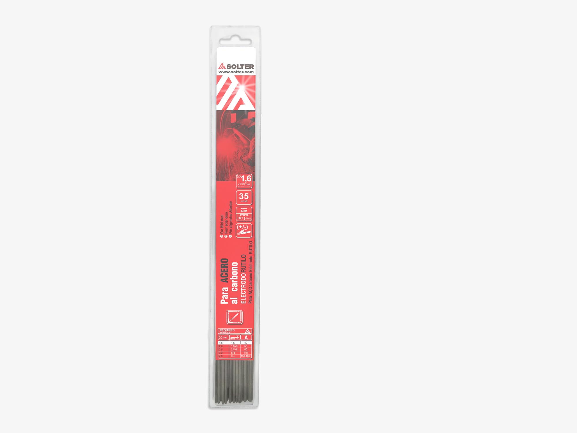SOLTER 05905 Rutile Electrodes E6013 (1.6 x 300 mm Pack of 35)