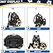 MYHSBYO Rollrucksack für Kinder, Schule, Mädchen, Jungen, Rucksack mit Rollen für Grundschule, Kindergarten, Studenten, Trolley-Tasche, Fußball, Schwarz, 16.5x11.8x7.5 inches, Modern