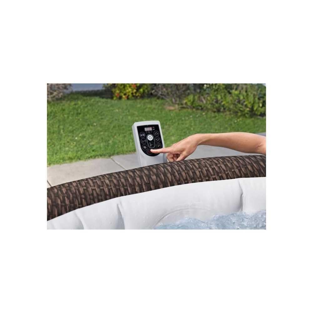 85"x28"/2.16mx71cm Bali MaxHold EnergySense UltraFit Smart AirJet 7 Rond en rotin Marron