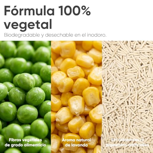 Arena de tofu para gatos FUKUMARU formando aglomerados densos y fáciles de retirar de la bandeja