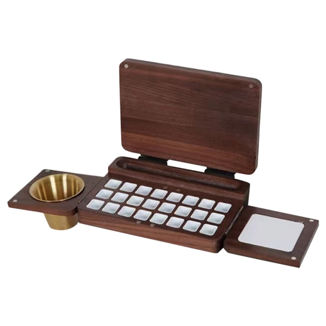 Palette de Peinture Bois Portable avec 24 Godets – Aquarelle Pro