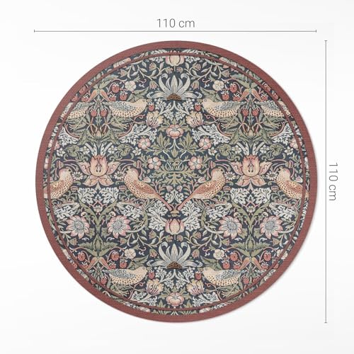 Tapis vinyle ø110 cm de sol cuisine rond salon PVC résistant