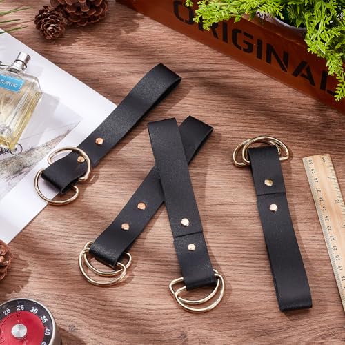PH PandaHall Skirt Hike Medieval Belt Renaissance Style Leather Belt with Double D-Rings Retro Ring Belts Waistband Accessory4