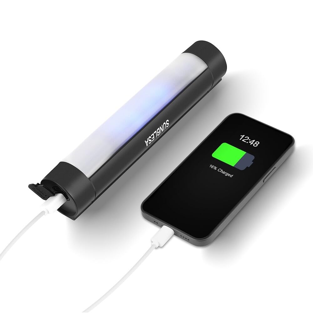 Sunblesa Upgrade Wiederaufladbare Bivvy Light - Magnetische LED Angel-Laterne mit Fernbedienung, 2600mAh Powerbank, Rot/Grün/Weiß Modi, Wasserdicht für Karpfenangeln Camping