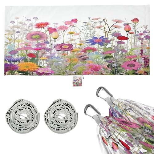 Haskirky Colorful Flowers Camping Hammock, Single Portable Hammocks with Tree Straps & Attached Carry Bag, 330Lbs Capacity Perfect for Outside Indoor Hiking Beach Backpack Travel