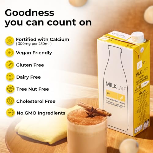 Image of MILKLAB Soy Barista Milk 1L | Plant-Based Milk for Cafe-Style Coffee at Home | Smooth & Creamy Soy Milk | Dairy-Free, Gluten-Free, Vegan | Fortified with Calcium | Perfect for Coffee Enthusiasts