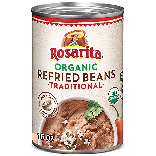 Image of Rosarita Organic Refried Beans, Canned Beans, 16 oz., 8-ct