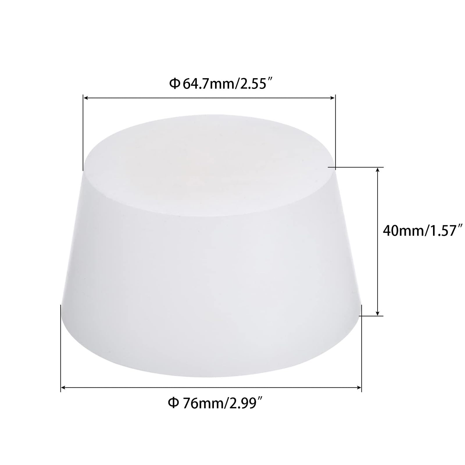 TOP-VIGOR 1Pc Rubber Tapered Plug, 64.7mm to 76mm Solid Silicone Stopper - Image 2