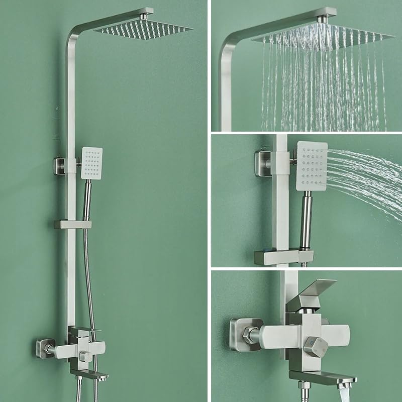 Ensembles de douche pour salle de bain chromé noir avec douchette