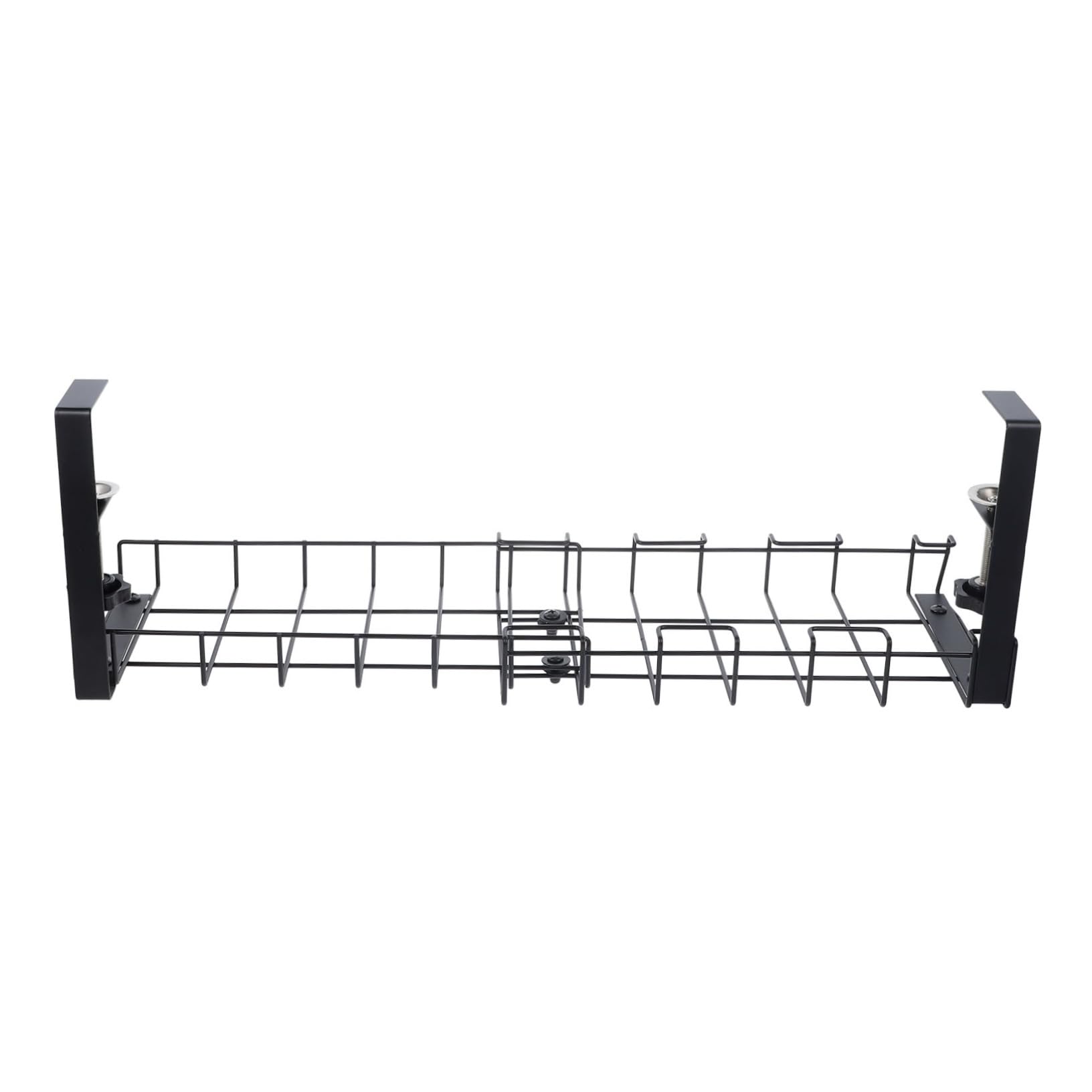 POPETPOP Organizador de Cables Debajo de la Mesa Organizador de Escritorio Titulares pequeño Estante organizar Organizador para Cables de Carga Gestión del cordón Acero Carbono Negro